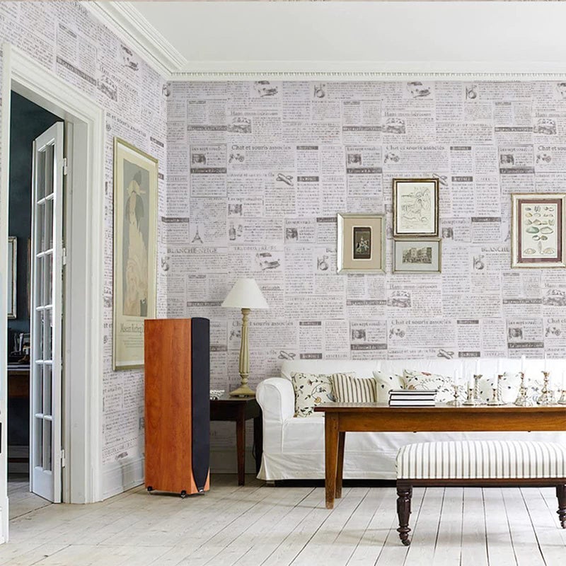 TANONE Newspaper Wallpaper 17.7" X 78.7â€ Newspaper Backdrop Vintage - Black and White Contact Paper Peel and Stick Wallpaper Retro for Cabinets Countertops Decorative Gift Wrap Tissue - Image 2